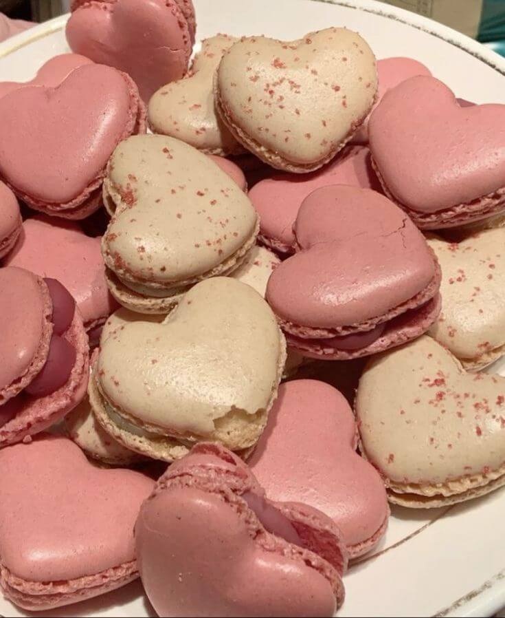 Valentines Day heart shaped macaroons