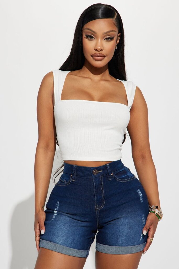 Womens Emma Ribbed Top in White Size Small by Fashion Nova
